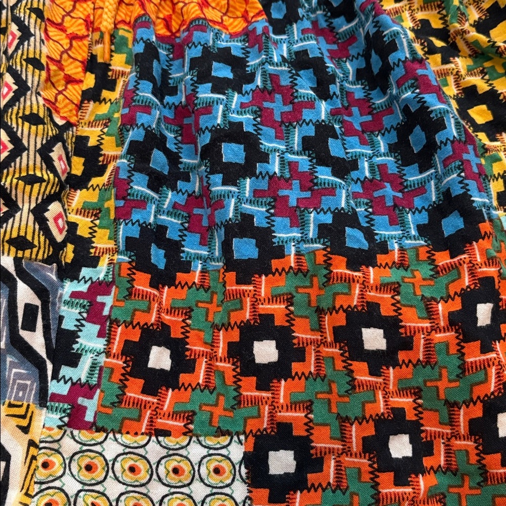 Earthbound Patchwork Shorts Side Pockets Elastic … - image 4